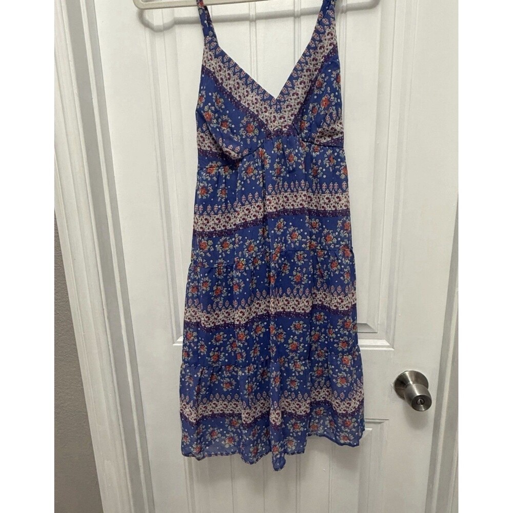 Mossimo Supply Co.  Blue Red Floral SunDress Strap Size XL Sundress Beach